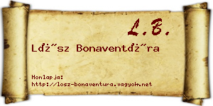Lősz Bonaventúra névjegykártya
